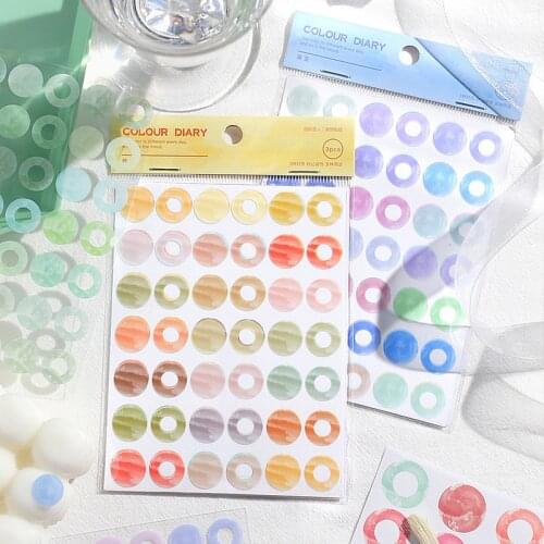 108 Pcs/set Circle Dot Diy Writable Stickers Morandi Color Round Dots Labels for Scrapbooking Photo Album