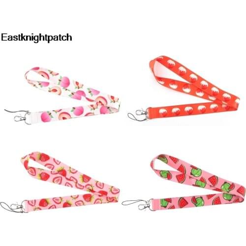12pcs/lot Fresh fruit logo Neck Strap Lanyard Key Card Identification Mobile Phone Strap USB Badge Holder DIY Cord Hanging E0890