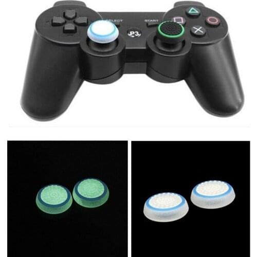 2pcs Joystick Non Slip Thumb Stick Grip Cap Cover Silicone Case for Sony PlayStation4 PS4 PS3 PS2 Controller Glow in the dark