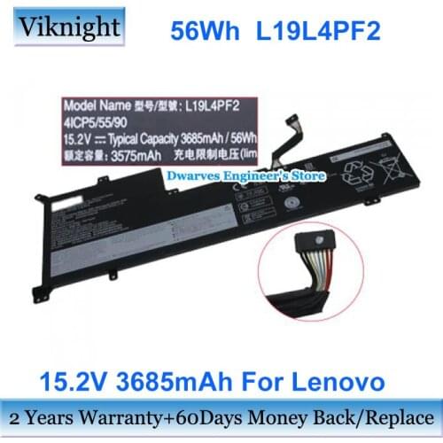 56Wh 15.2V L19L4PF2 Battery For Lenovo SB10W89847 5B10W89846 Laptop Rechargeable Battery Packs 3685mAh 4Cells