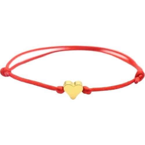 Love Heart Charm Bracelets for Women Men Wish Good Lucky Red Rope Handmade Braided Thread String Bracelet Couple Jewelry Gift