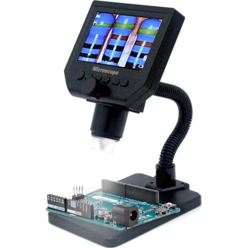 LCD Digital Microscope G600 Portable with camera electronic video High Brightness 8 LEDs and Built-in Lithium Battery Microscope