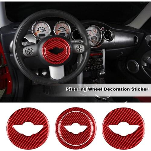 For Mini Cooper Steering Wheel Center Panel Car Sticker Decal Cover Stickers Easy To Clean Car Styling Interior Accessories