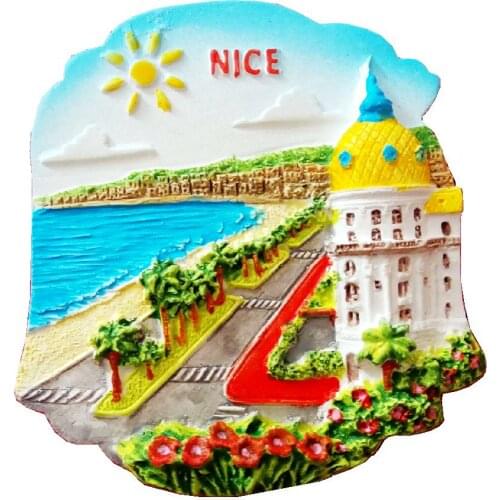 Hot Sale Nice, France, Gold Coast Handmade Painted Aromatherapy Fridge Magnets Travel Souvenirs Refrigerator Magnetic Sticker
