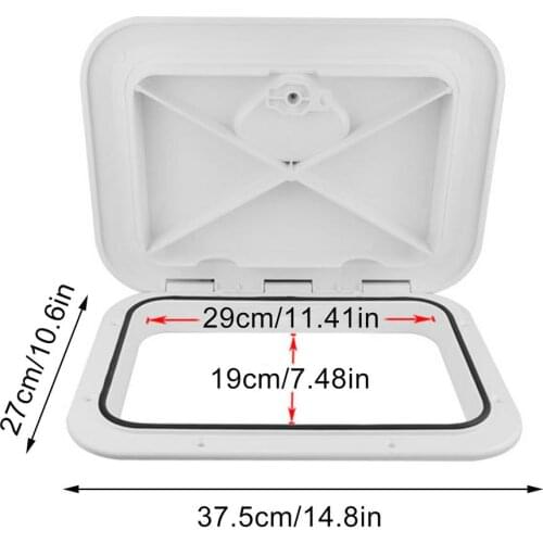 Square Deck Hatch Cover 14.8x10.6 Inch Durable Yacht Inspection Hole Practical Deck Hatch Lid Non-slip Boat Ship Hand Hole Cover