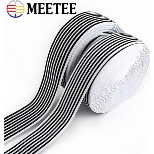 8Meters Stripe Nylon Elastic Band Rubber Bands Underwear Pants Decorative Elastic Webbing Ribbon Tapes DIY Garment Accessories