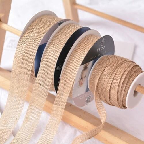 15 Yards 10-38 mm Organic Cotton Blend Linen Ribbons Flower Bouquet Gift Wrapping Ribbons Diy Party Wedding Decorative Materials