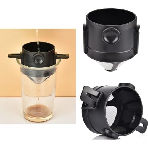 Reusable Coffee Filter Portable Stainless Steel Drip Coffee Tea Holder Funnel Baskets Stand Coffee Dripper Foldable Filter Mesh