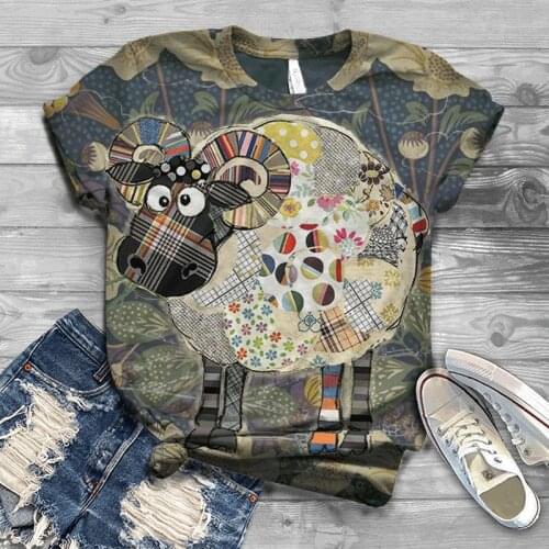 2021 men and women casual summer fashion 3D sheep print T-shirt comfortable outdoor street shirt childrens T-shirt