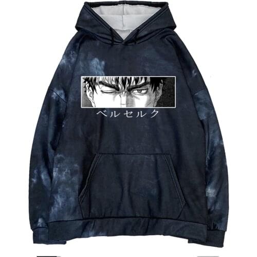 Men Berserk Guts Hoodie Manga Funny Long Sleeve Hooded Sweatshirt Men Hoodies