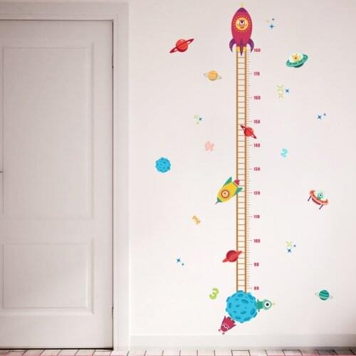 Rocket height rule wall stickers for kids room Decal Wall Lettering Art Words Wall Sticker Home Decor Decoration nursery