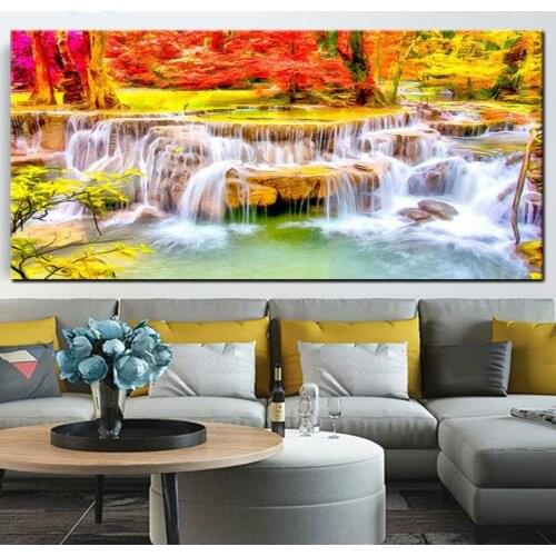 Landscape Autumn Waterfalls diamond embroidery,full square round diamond painting 5d diy mosaic Diamond handmade Home gift,X2