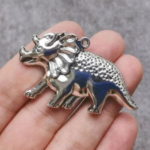 6pcs/lot Ancient Times Dinosaur Raptor Charms Pendants Making DIY Handmade Jewelry Necklace Tibetan Silver Accessories Crafts