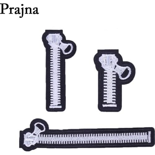 Prajna Zipper Sewing On Patch Sticker Iron On Embroidered Rock Patches For Clothes Backpack Applique Parches E