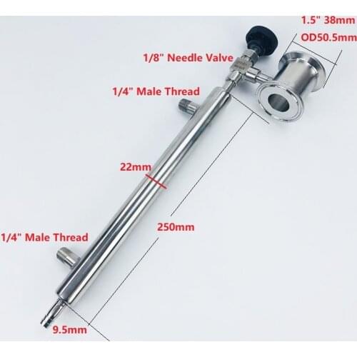 1.5" OD50.5 Sampling Device With Capacitor/1/8" Needle Valve, Rectification Accessories For Distillation ,Stainless Steel 304