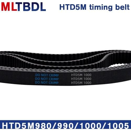 HTD 5M Timing belt C=980/990/1000/1005 width 10/15/20/25mm Teeth 196 198 200 201 HTD5M synchronous Belt 980-5M 990-5M 1000- 5M