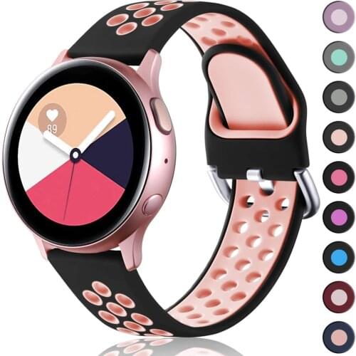 20mm Breathable Band For Samsung Galaxy Watch Active 2 40mm 44mm Silicone Bracelet Smartwatch Strap for Galaxy Watch 3 41mm