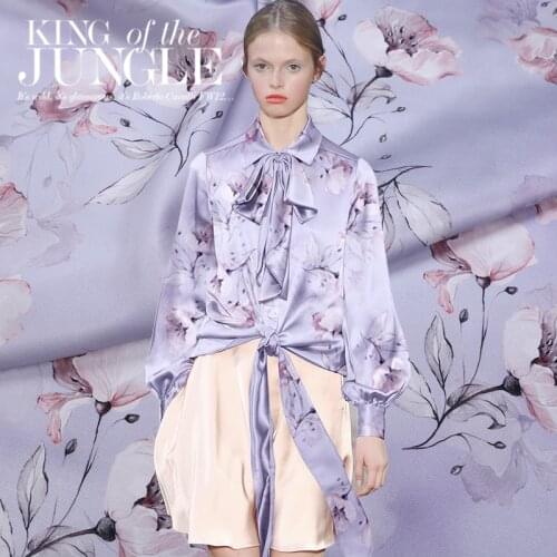 108CM*50CM thickness 19mme spring and summer stretch satin high-end digital printing silk fabric cheongsam skirt fabric