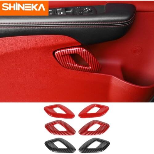 SHINEKA Interior Mouldings For Dodge Challenger Car Inner Door Handle Decoration Cover Stickers For Dodge Challenger 2011