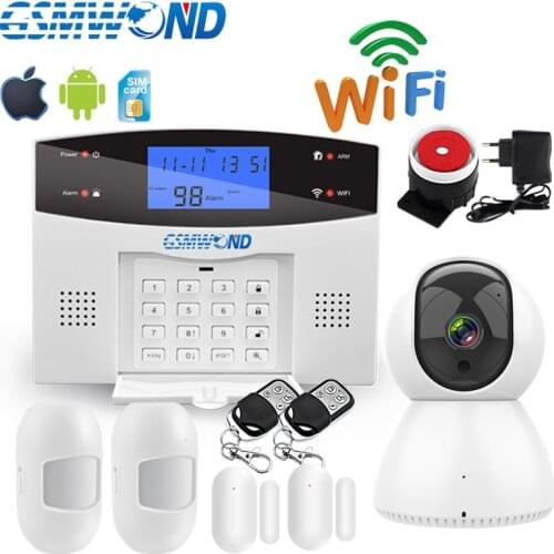 Wifi GSM PSTN Home Burglar Alarm System 433MHz Wireless Sensor Detector Security Alarm Automatic Dial Recording IOS Android APP