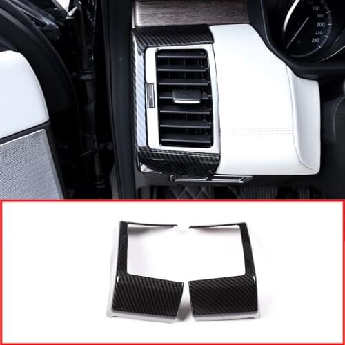Carbon Fiber Style ABS Plastic Side AC Vent Frame Cover Trim For Land Rover Discovery 5 2018 Car Accessories