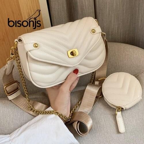 2pcs PU Leather Women Messenger Bag Ladies Handbags Ladies Cowhide Handbags Wallets Ladies Messenger Bags Crossbody Bag Causal