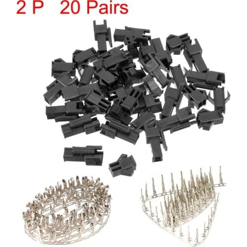 UXCELL 20pairs JST SM Housing Connector 2P 3P 4P 5P Male Female JST-SM Housing Crimp Terminal Connector 2.54mm Pins Adaptor