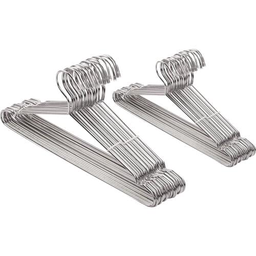 Stainless Steel Coat Hangers for Adults Clothes Trouser Suit T-shirt Garment, 10 Pcs Pack