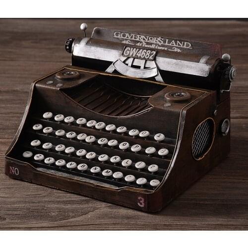 Vintage typewriter home decor metal hand mademodel retro iron handicrafts shabby chic bar cafe decor antique Art Collection