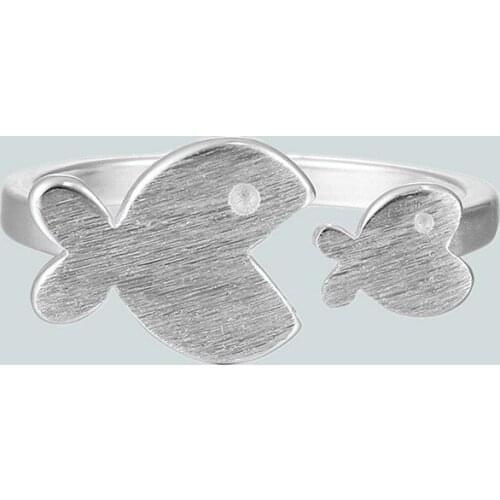 Ins Style Vintage Fish Rings for Women Men Lover Finger Ring Minimalist Jewelry Boho Wholesale