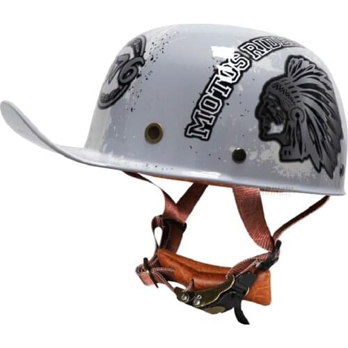 Vintage Motorcycle Helmet Men Retro Motocross Racing Helmet Moto Riding Protection Gear Scooter Half Helmet Choppe Casque Women
