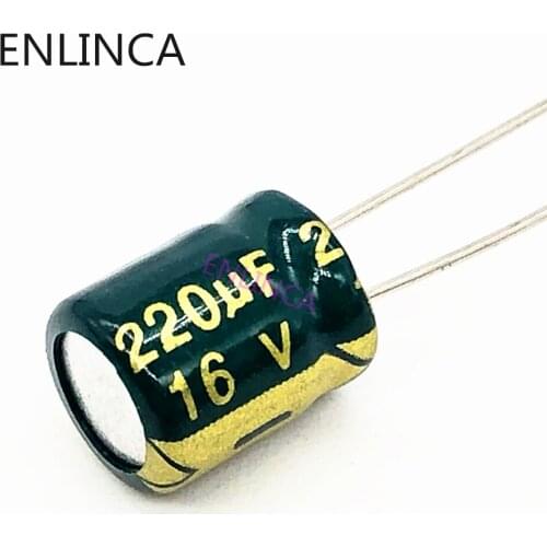 20pcs/lot BC06 220uf16V Low ESR/Impedance high frequency aluminum electrolytic capacitor size 6*7 16V 220uf 20