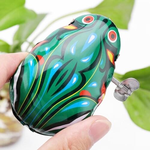 Funny Clockwork Toys Kids Interactive Cartoon Classic Vintage Toy Jumping Frog Wind-up Toys Childrens Birthday Surprises Gift