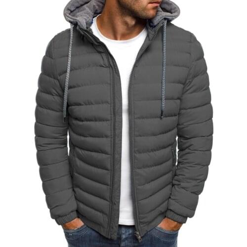 2020 Winter Jacket Men Fashion Hat Detachable Hooded Casual Loose Keep Warm Coats & Jackets Cotton Clothes 8012