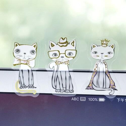 1 Sheet Golden Stamping Kawaii Cat Penguin Diary Handbook Decorative Sticker