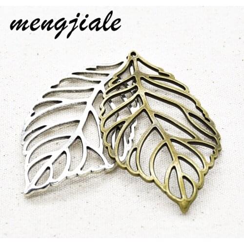 1pcs Alloy Metal Hollow Big Leaves Charms Handmade Pendant For DIY Women Neckalce Jewelry Accessories 92*51mm