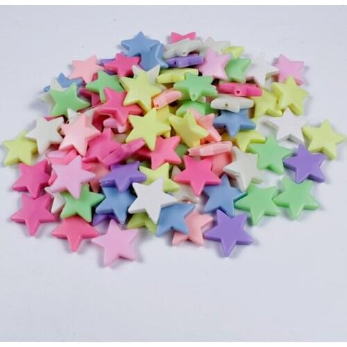 10/20/30/50Pcs Acrylic Candy Colors Beads For Jewelry Making Five-Star Flat Beads Beads Pierced Accesories Choose Colors