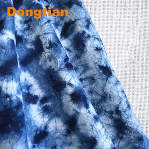 100% Cotton Blue Tie Dye Fabric Hand Dyed Cotton Shibori Fabric Indigo Fabric Variegated Fabric Sky Fabric