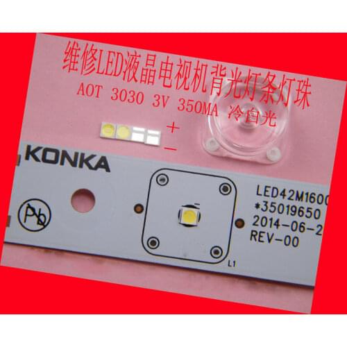 100piece/lot for repair Konka Hisense Changhong LCD TV LED backlight SMD LEDs AOT 3030 3V Cold white light emitting diode
