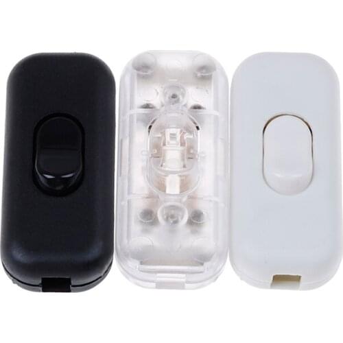 3colors Hot AC 0V-250V 6A Bedside Lamp Switch Inline ON/OFF Table Desk Lamp Cord Cable Switch 302-2
