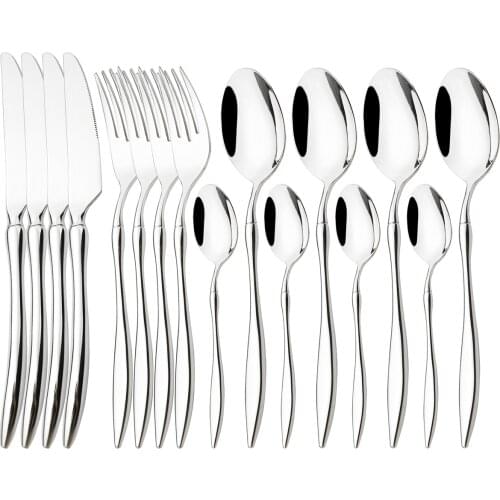 4Pcs/Set Vintage Dinnerware 304 Stainless Steel Cutlery Set Knife Fork Tea Spoon Tableware Party Kitchen Silverware Flatware Set