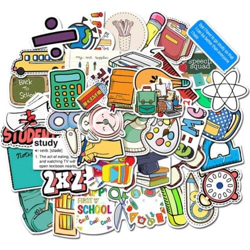50Pcs Cute Stationery Stickers Kawaii Drink Stickers Paper Adhesive Stickers For Kids DIY Scrapbooking Diary Photos Albums
