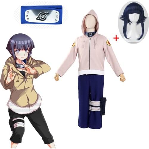 6pics Hot Anime Naruto Hyuga Hinata Costume Cosplay Naruto Shippuden Hinata Hyuga 2nd Generation Complete Set Adult Women Suit