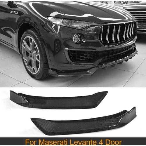 Carbon Fiber Car Front Bumper Splitters Spoiler for Maserati Levante 4-Door 2016 2017 Front Bumper Splitters Flaps Lip Spoiler