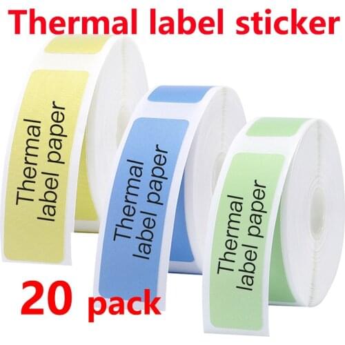 20Rolls D11 label paper Niimbot D61 Stickers adhesive paper Printing Label Waterproof Anti-Oil Price Label Pure Color Scratch-Re