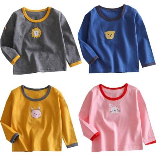 Spring Autumn Baby Boys Girls Tshirts Long Sleeve 0-5Y Infant Toddler Baby t-shirt Tee Tops Cotton Kids Clothes Girls Tops