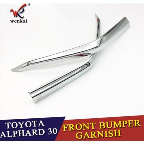 ABS Chrome Front Bumper Molding Trim Cover Garnish For Toyota Alphard 30 2018 2019