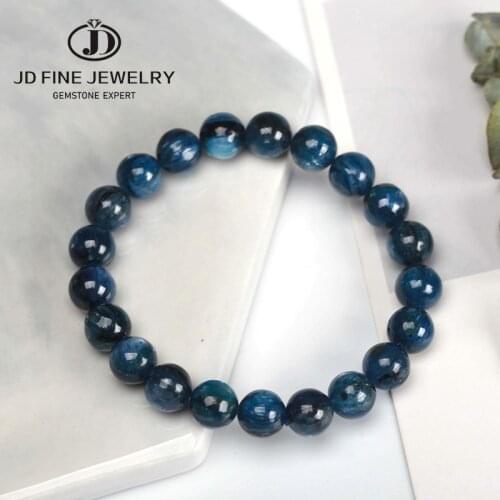 JD 7-8mm Fine Jewelry Dark Blue Kyanite Stones Bracelet be fit for Glamour rmen and women Amulet Jewelry High Quality