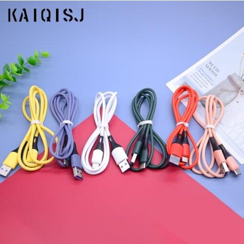 KAIQISJ 5A Liquid silicone cable liquid soft data cable color fast charging Android TYPE-C USB charging cable 2m Multiple phone