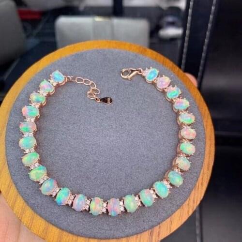 KJJEAXCMY fine jewelry 925 sterling silver inlaid natural opal Girls' exquisite Chinese style simple gem ring support test